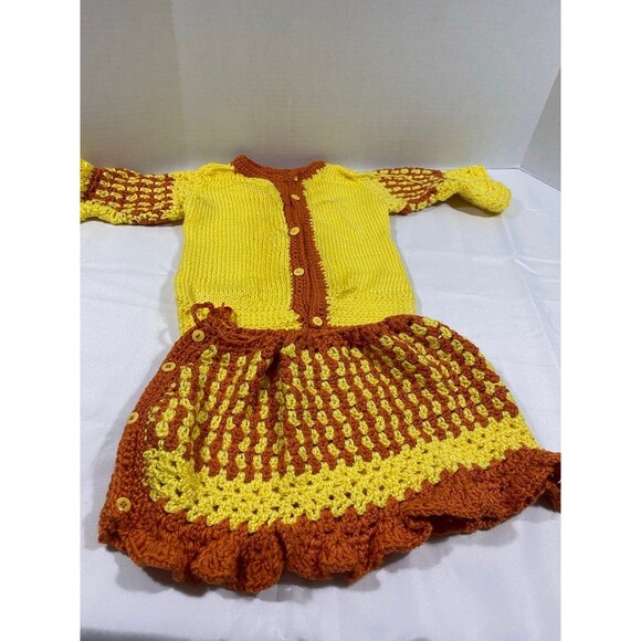 Brand new hand knit sweater and ruffle skirt set for 1-2 years girls boutique